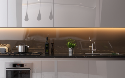 digital-laminates-kitchen-customisation Modern kitchen customised with digital laminates by Greenlam Industries