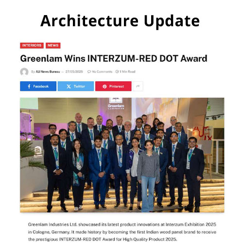 Greenlam Industries Honoured with Prestigious Product Innovation Award at Interzum 2025 in Cologne, Germany